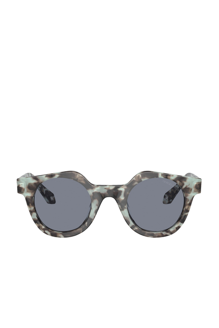 Round Shiny Havana Sunglasses